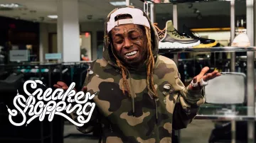 Camo hoodie worn by Lil Wayne in Lil Wayne Goes Sneaker Shopping With Complex YouTube video