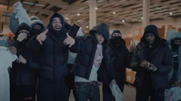 Central Cee's Black Puffer Jacket in Central Cee - Entrapreneur [Music Video]