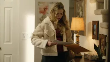 Shearling jacket worn by Kristen (Megan Best) as seen in Confessions of a Cam Girl movie wardrobe