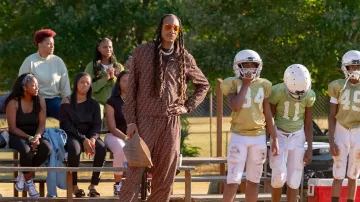 Fendi monogram tracksuit in brown worn by Jaycen (Snoop Dogg) as seen in The Underdoggs movie wardrobe