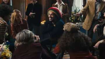 Knit oversize beanie worn by Bob Marley (Kingsley Ben-Adir) as seen in Bob Marley: One Love movie
