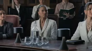 White tweed jacket worn by Renee (Fola Evans-Akingbola) as seen in Upgraded
