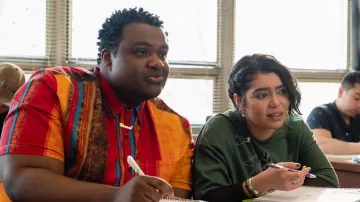 Printed shirt worn by Damian Hubbard (Jaquel Spivey) as seen in Mean Girls