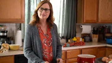 Long Grey Cardigan worn by Ms. Heron (Jenna Fischer) as seen in Mean Girls