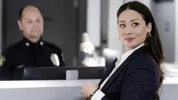 Earrings worn by Reenie Green (Fiona Rene) as seen in Tracker (S01)