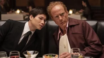 Brown Burgundy Harrington Jacket worn by Robert Downey Jr. as seen in The Sympathizer TV series outfits (Season 1)