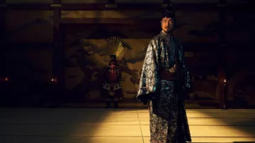 Printed kimono worn by Ishido Kazunari (Takehiro Hira) as seen in Shōgun TV series wardrobe (Season 1)