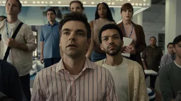 Pink Striped shirt worn by Jason (Drew Tarver) as seen in The American Society of Magical Negroes