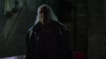Leather fringe jacket worn by Capostipite (Daniel Berquiny) as seen in Supersex (S01E03)