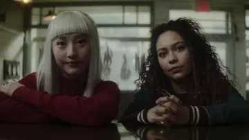 Maroon zip sweater worn by Crystal Palace (Kassius Nelson) as seen in Dead Boy Detectives (Season 1)