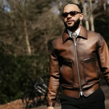 Berluti Leather Jacket worn by Memphis Depay on the Instagram account @memphisdepay