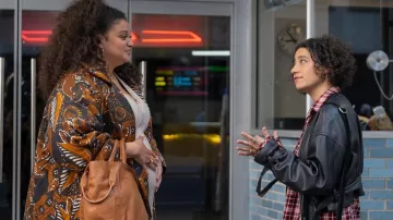 Leather jacket worn by Eden (Ilana Glazer) as seen in Babes movie wardrobe