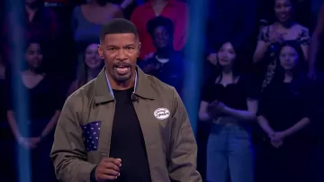 Beat Shazam Outfits: Jamie Foxx is wearing a "Signature" Zip jacket in season 7, episode 1 on May 28, 2024