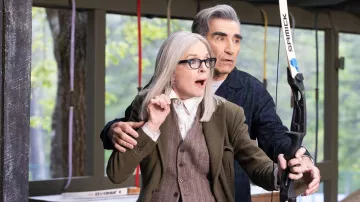Summer Camp Movie Outfits: Eugene Levy is wearing Plaid jacket to portray Stevie D