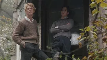 Grey Jumper with buttons worn by Clive Durham (Hugh Grant) in Maurice