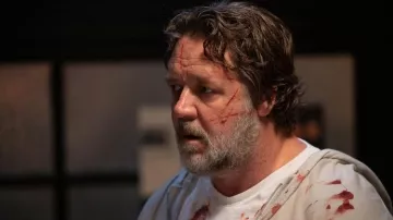 The Exorcism Movie outfits: Russell Crowe is wearing Grey Zip Hoodie to play Anthony Miller