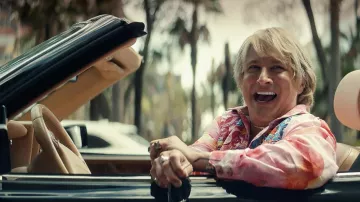 Beverly Hills Cop: Axel F - Wardrobe: Serge (Bronson Pinchot) is wearing Floral Print Pink Zip Jacket in the movie