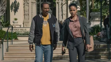Clothing from Beverly Hills Cop: Axel F: Printed shirt worn by Jane Foley (Taylour Paige) in the movie