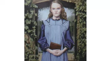 Blue striped dress worn by Ariana Dumbledore (Hebe Beardsall) in Harry Potter and the Deathly Hallows: Part 2
