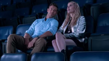 Space Cadet Movie Outfits: Emma Roberts wears Silver jacket to play Rex Simpson