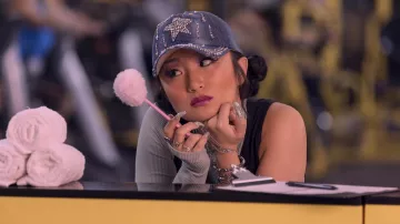 Space Cadet Wardrobe: Poppy Liu is wearing Star Denim Hat Cap to play Nadine Cai in the movie