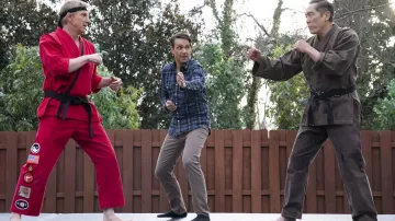 Cobra Kai Outfits: Daniel LaRusso (Ralph Macchio) wears Blue Plaid Shirt in season 6, episode 1 of the TV series