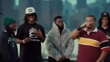 Duke Dennis wears an Arizona Diamondbacks cap in the 2024 AMP FRESHMAN CYPHER video