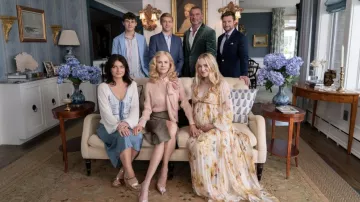 La garde-robe du couple parfait : Dakota Fanning porte une robe de grossesse à fleurs pour représenter Abby Winbury dans la saison 1, épisode 3