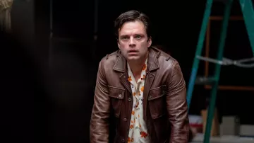 A Different Man Movie Outfits: Sebastian Stan wears a brown jacket to play Edward