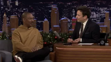 Eddie Murphy wears gold hoodie in The Tonight Show Starring Jimmy Fallon on September 2024