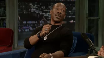 Eddie Murphy wears Silver Medal Necklace pendant in The Tonight Show Starring Jimmy Fallon on September 2024
