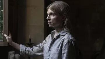 The Walking Dead: Daryl Dixon Outfits: Clémence Poésy wears striped chambray shirt to portray Isabelle Carrière in season 2
