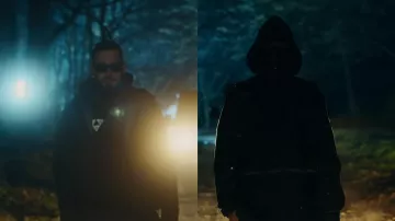Freeze Corleone porte une veste noire dans le clip Mannschaft de SCH