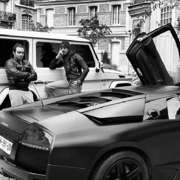 Akram Ojjeh Junior wears Leather Jacket on the Instagram account of @lepicvertflaming