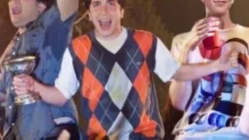 Lacoste argyle sweater vest worn by Costa (Oliver Cooper) in Project X