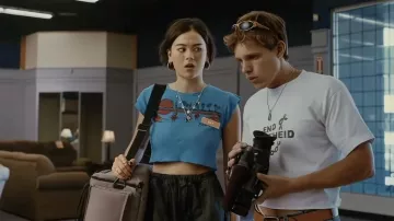 Stripped yellow sunglasses worn by Bobby (Finn Bennett) in Backrooms