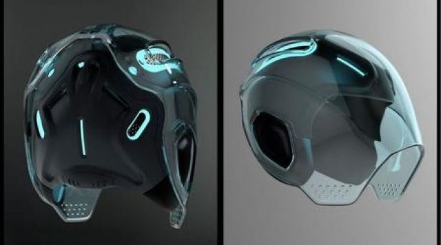 The helmet is Sam Flynn in Tron Legacy