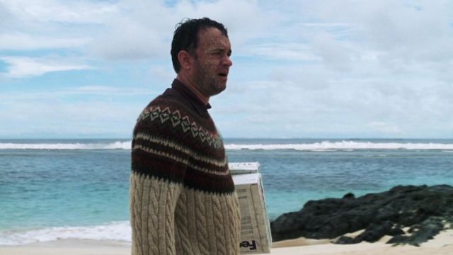 Le pull-over de Chuck Noland (Tom Hanks) dans Seul au monde
