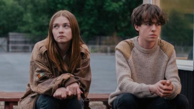 Brown sweater worn by James (Alex Lawther) as seen in The End of the Fucking World S01E02