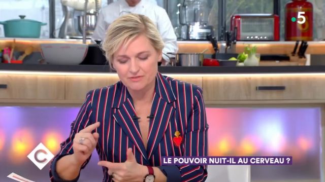 The blazer striped Anne Elisabeth Lemoine in C to You of the 6/04/2018