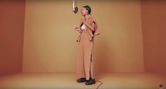 The pants IAMDDB in her video clip Shade (Colors Show Version)