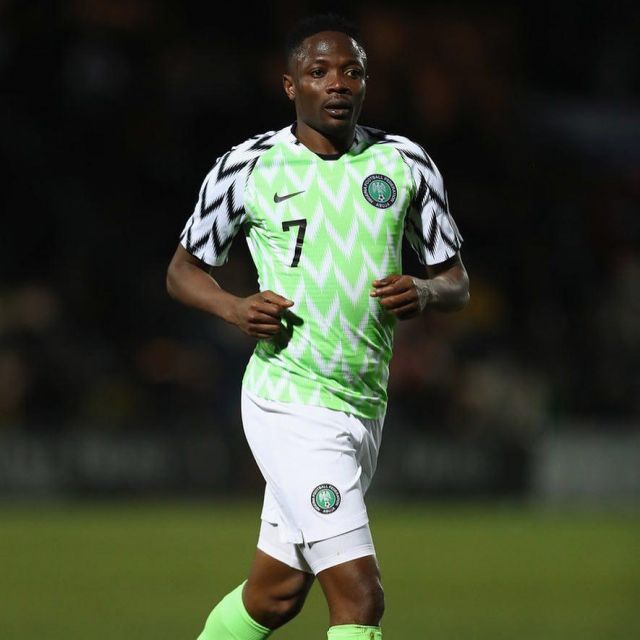 maillot officiel Nike de l'Équipe du Nigéria pour la Coupe du Monde 2018 porté par Ahmed Musa | Spotern
