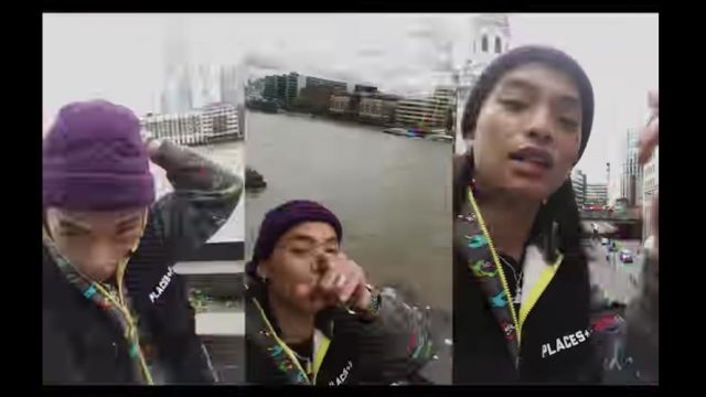 The jacket worn by Keith Ape in the clip: of the Higher Brothers