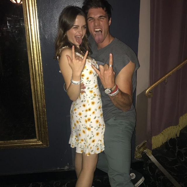 The yellow flower dress worn by Joey King during a concert as seen on Instagram