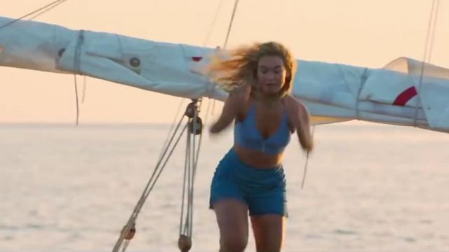 Denim Bralet worn by Young Donna (Lily James) as seen in Mamma Mia: Here we go again
