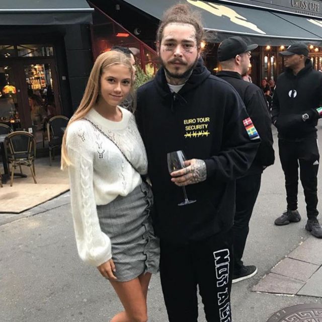 Sweatshirt hoody black "Euro Tour Security" carried by Post Malone (Instagram)