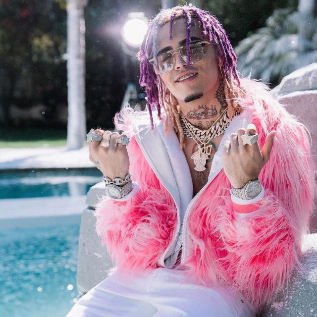 Louis vuitton Orange Trunk Backpack of Lil Pump on the Instagram