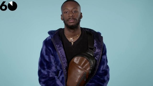 Bag chest leather Goldlink during his Interview for 60 With