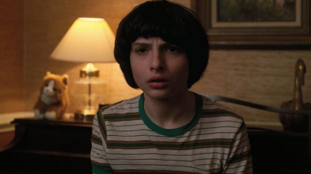 El gato de felpa de Mike Wheeler (Finn Wolfhard) en el fondo en Stranger Things S2E2