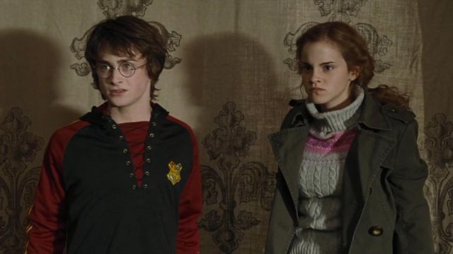 The sweater Gryffindor lace-up worn by Harry Potter (Daniel Radcliffe) during the 1st test in Harry Potter and the goblet of fire